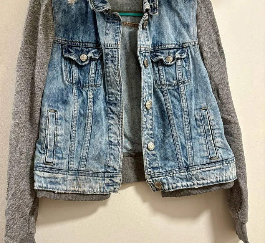 American Eagle Outfitters Denim and Gray Jacket