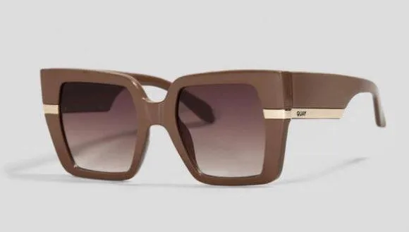 New Quay Australia Brown Notorious Oversized Sunglasses with Gradient Lenses