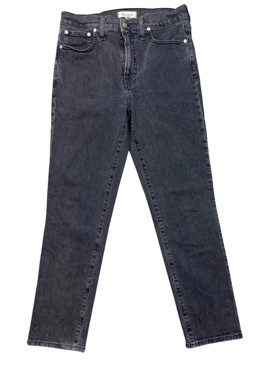 Madewell The Perfect Vintage Jean 29 Black High Rise Straight Leg Denim Pants
