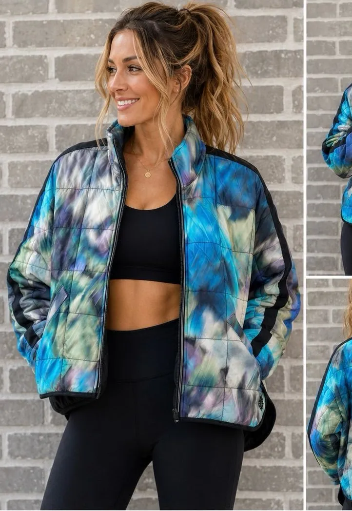 NWT FP Movement Pippa Printed Packable Puffer Blurry Flower XS