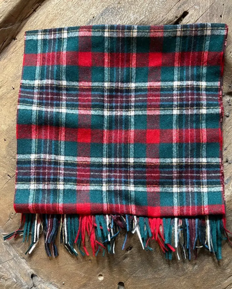 Vintage Pendleton Bruce of Kinnaird tartan plaid rectangular unisex wool scarf