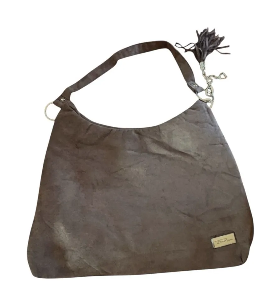 Bella Russo Brown Y2K Boho Slouchy Hobo Shoulder Bag Tassel
