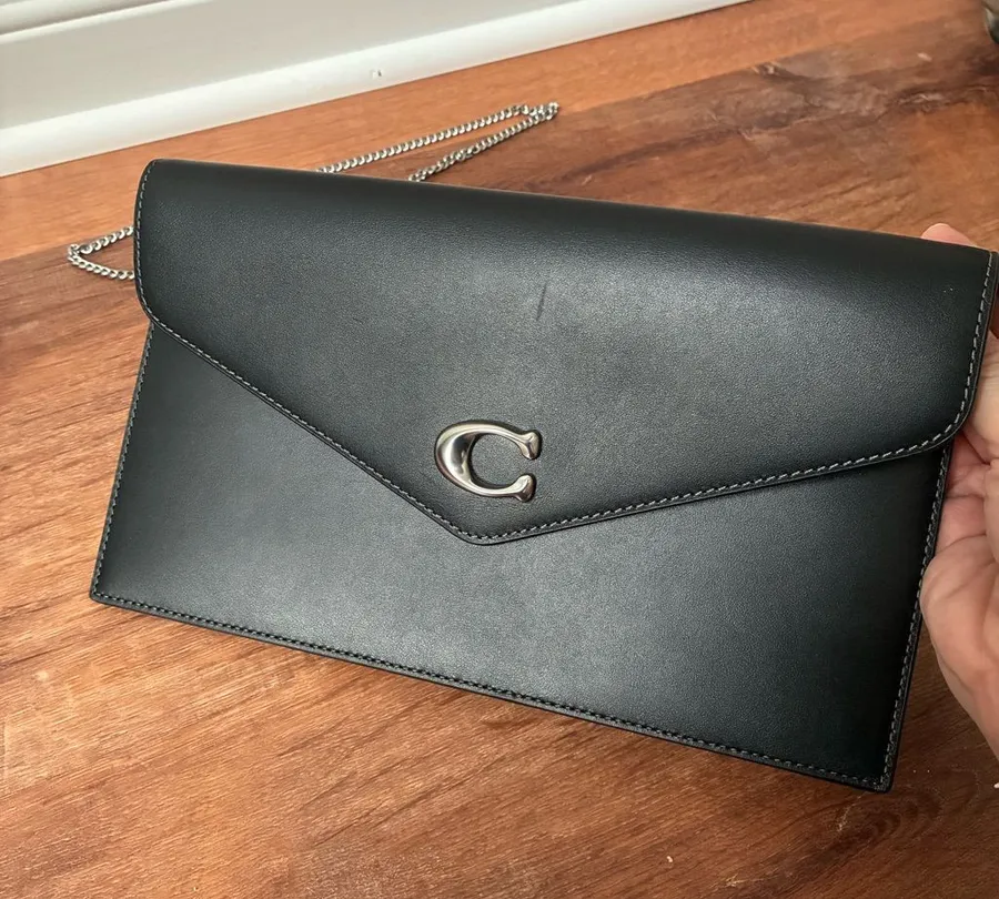 Coach Essential Small Leather Clutch Chain Crossbody Purse