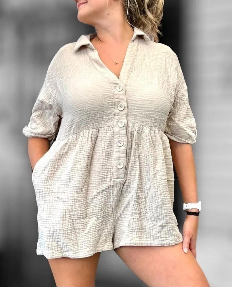 Urban Outfitters Beige Romper Size S
