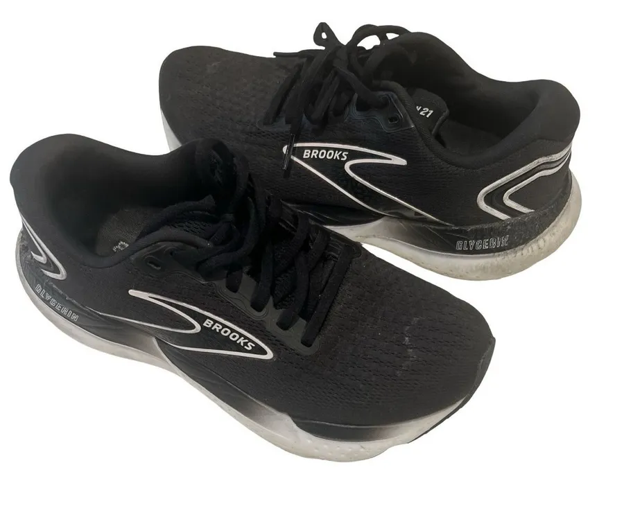 women's Brooks Glycerin 21 running shoes 7 D Wide Black/Grey/White 1204081D090