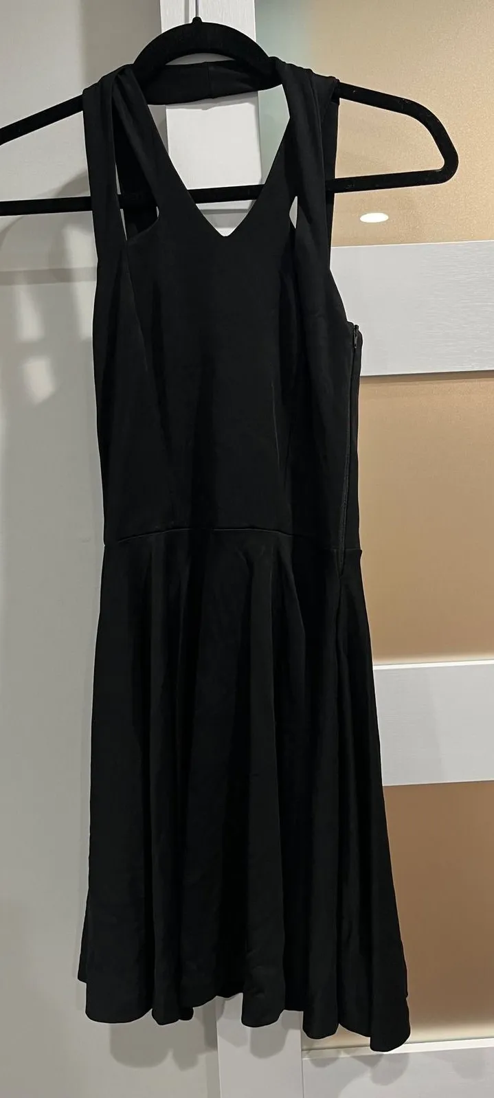 Other Stories Black Halter Neck Fit Flare Dress Womens Size 4