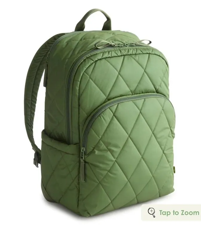 NWT Vera Bradley Quilted Olive Green Backpack