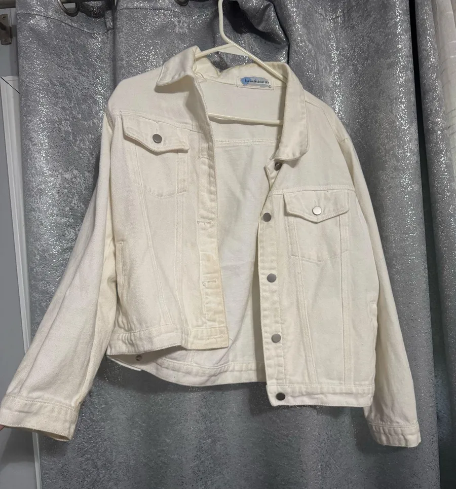 white jean jacket