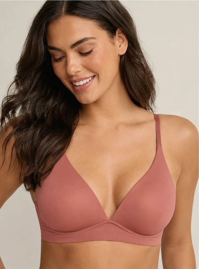 Soma Enbliss Luxe Plunge Bralette Wireless Comfort Bra in Mauve, L