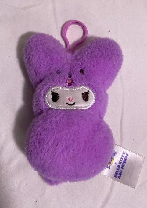 Hello Kitty & Friends Purple Kuromi Plush Clip Keychain 4” Sanrio Peep