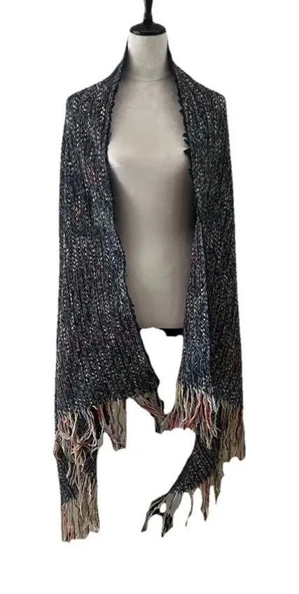 NWT Shiraleah Chicago Cape/Poncho/Wrap Rainbow Rastafarian Boho Hippie