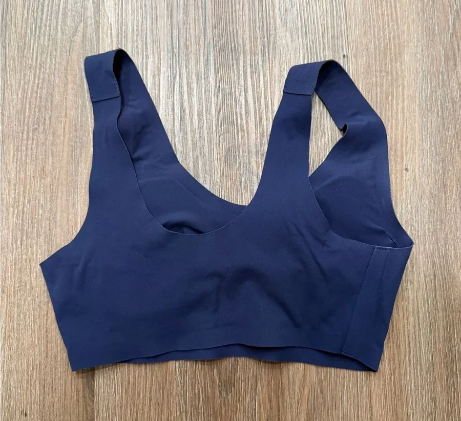 Aerie Smoothez Navy Blue Seamless Bralette Molded Cup Scoop Neck Womens XS