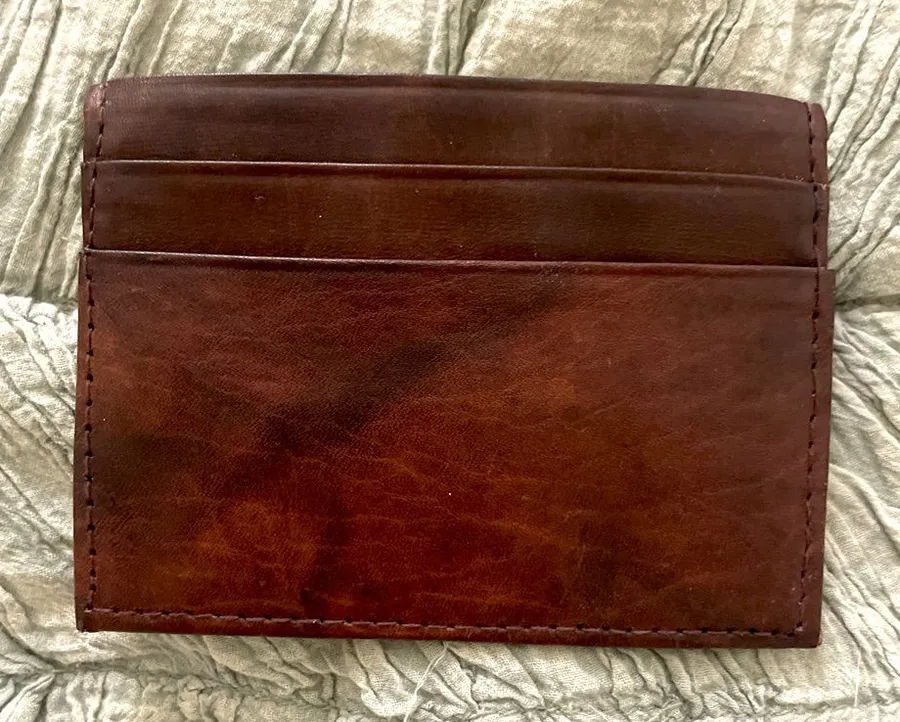 Vintage Leather Card Holder Brown