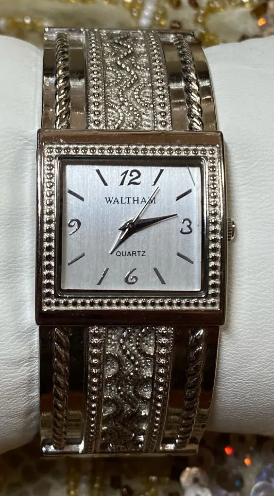 WALTHAM EUC Silver Cuff Watch!