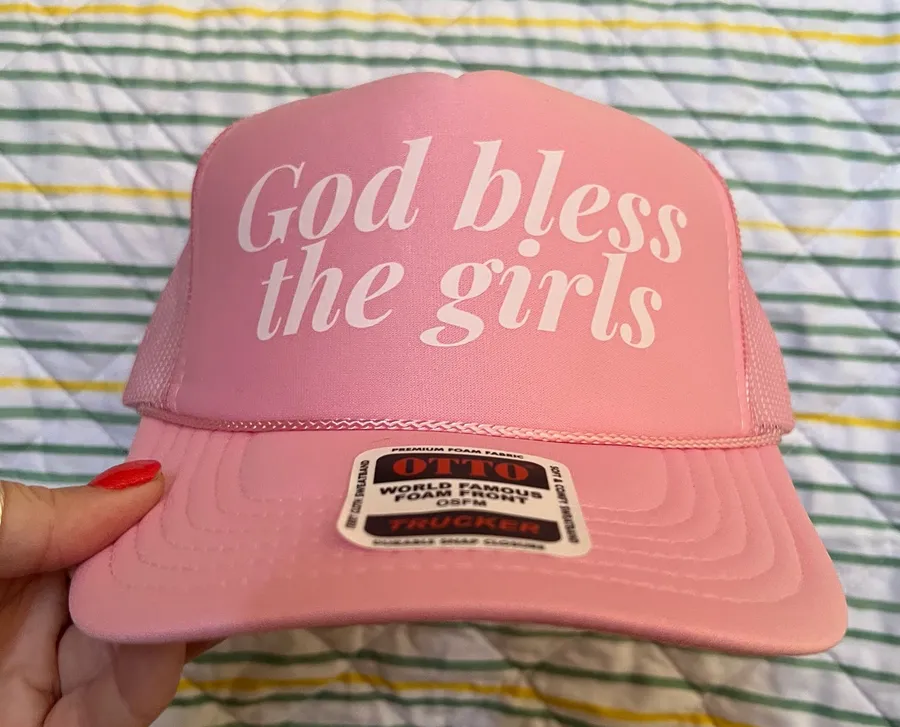 God bless the girls Megan Moroney trucker hat Pink