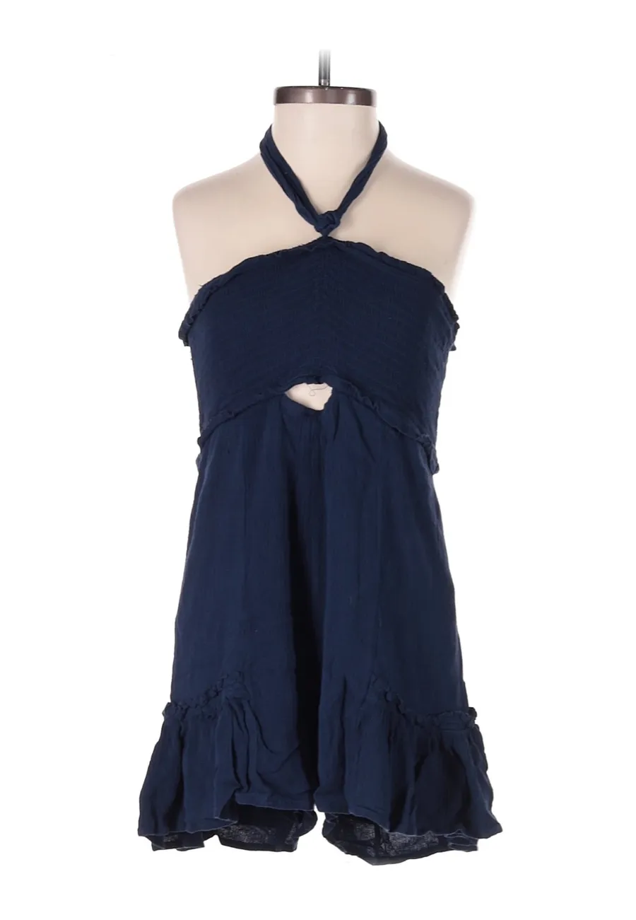 navy halter tie romper