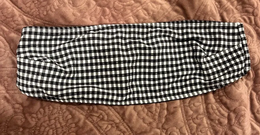 Black and White Gingham swim top - Classic Check Print