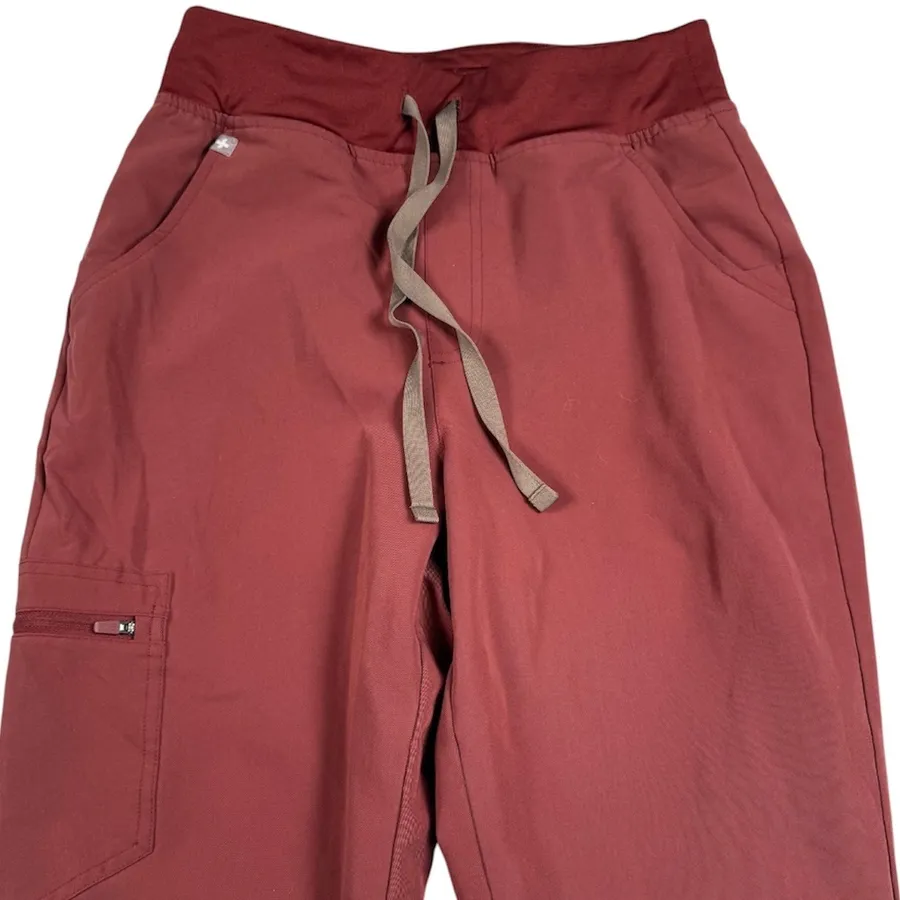 FIGS HW Zamora Jogger Women Small Red Scrub Pants High Waist W22SW2012