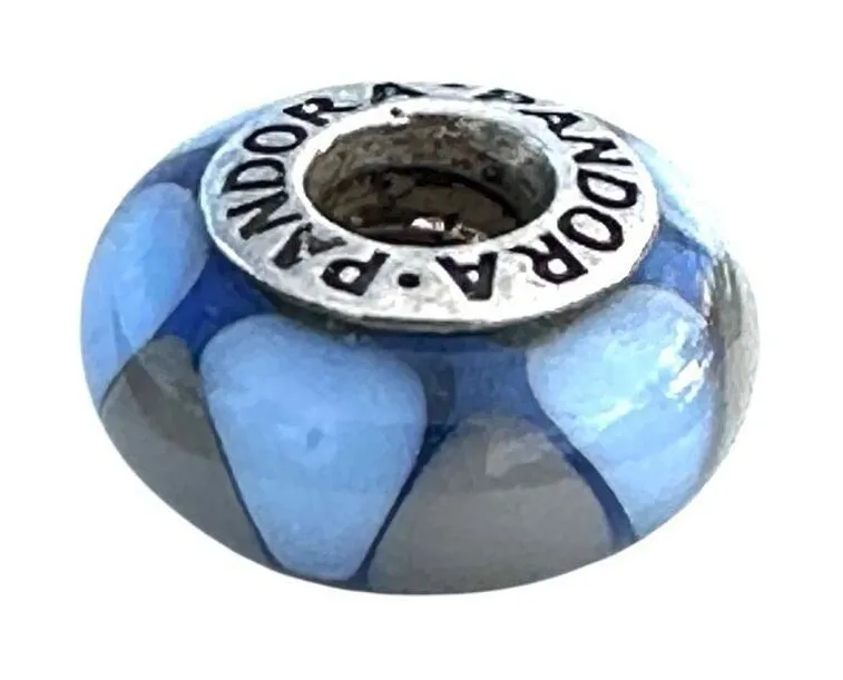PANDORA Unique Blue Captivating Murano Glass Charm 925