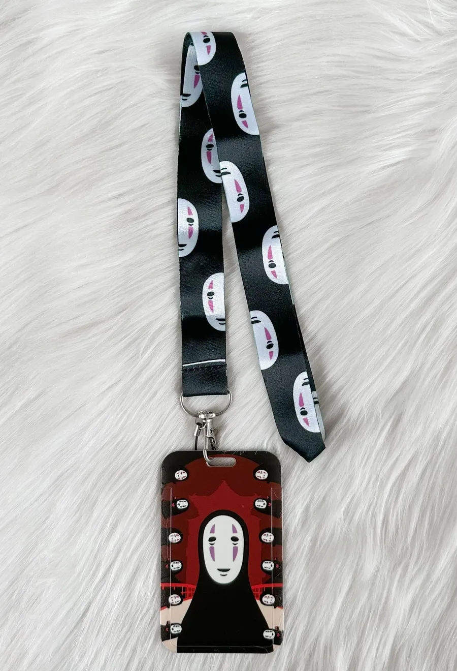 Spirited Away No Face lanyard with Id/ card holder Black
