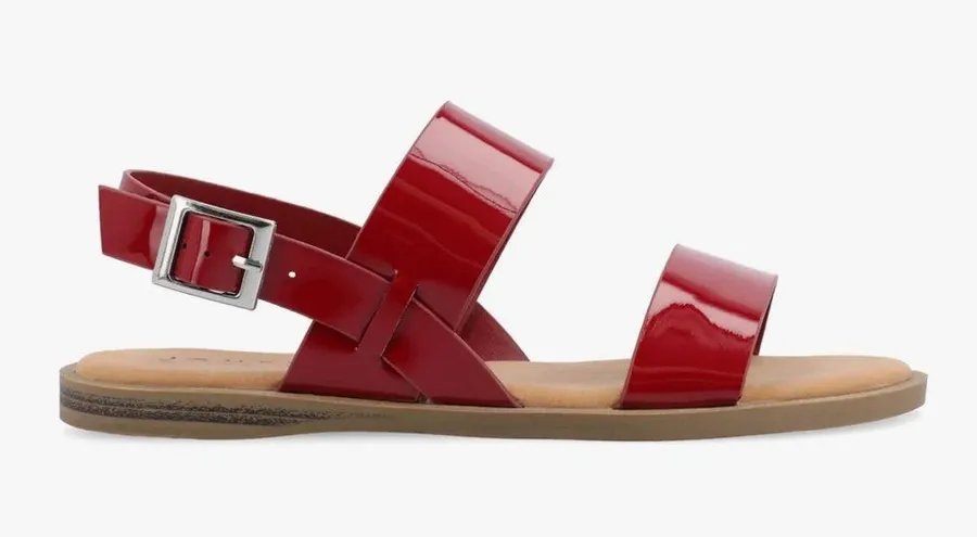 JOURNEE LAVINE MULTI STRAP SANDALS IN STATEMENT SIZE 5.5 Red