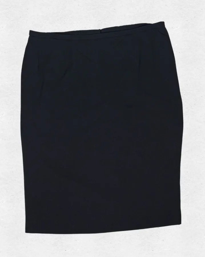 Vintage 90s Charter Club Black Pencil Skirt Plus Size 16 W Knee Length Office