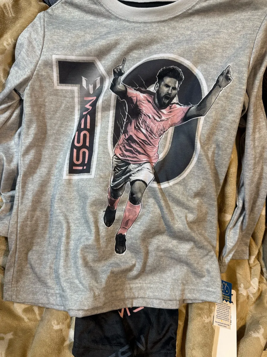 Kids' Gray and Pink Soccer Pajama Set