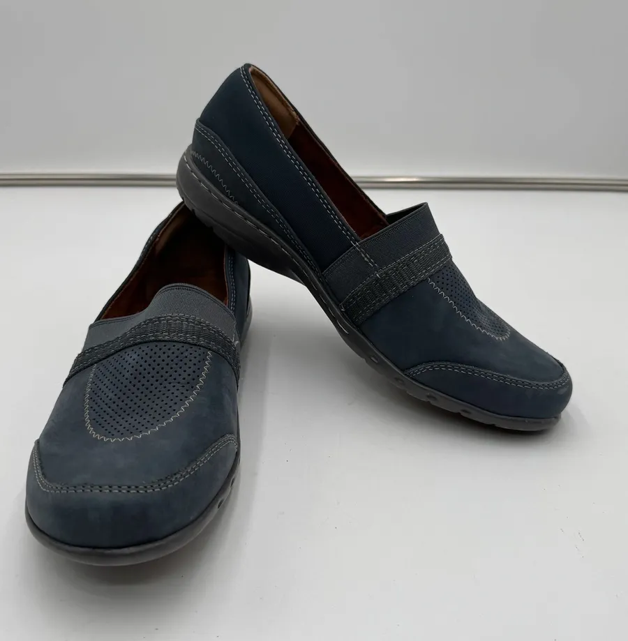 Cobb Hill Womens 9 Blue Gray Slip On Comfort Walking Shoes Loafers EU 40