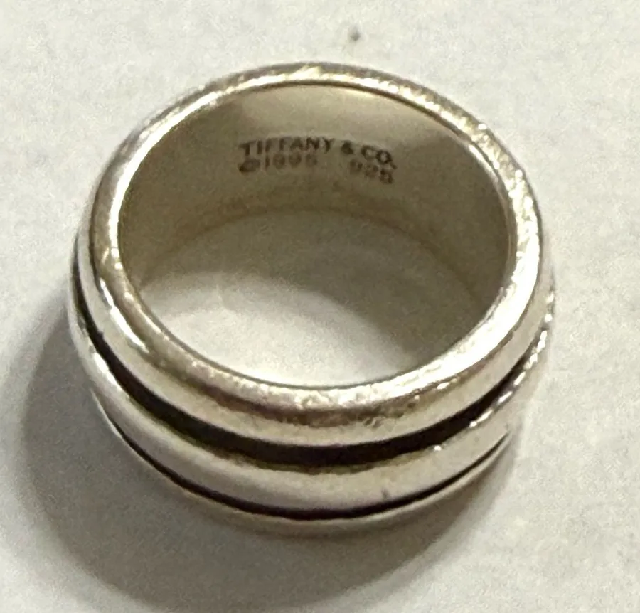 Tiffany & Co. Atlas Groove Sterling Silver Band with Double Grooves Size 6