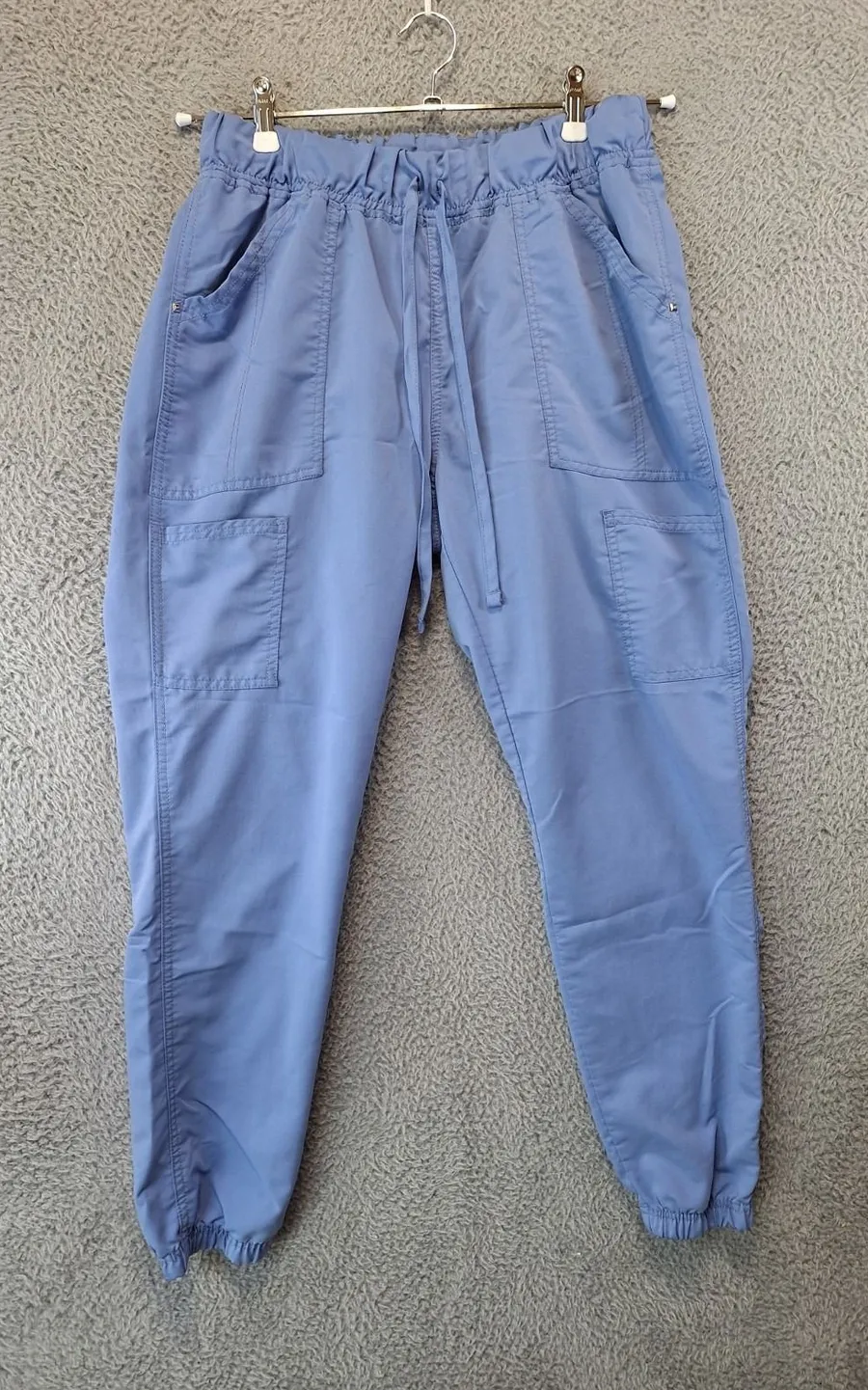 Scrubstar Pants Women M (Fits 30x28) Blue Essential Comfortable Drawstring Waist