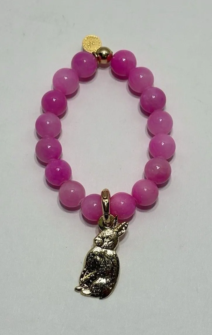 Mary Caroline Colgin Bunny Bradley Collab Pink Jade Bunny Bracelet