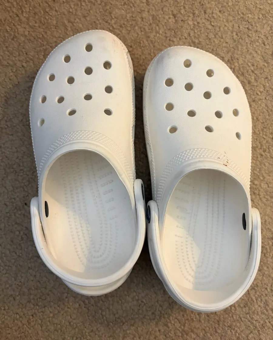 White Crocs Size 7