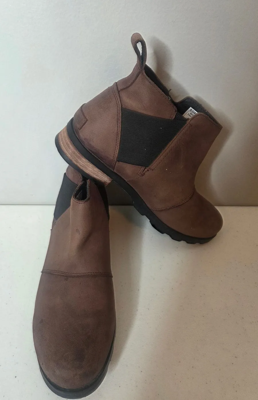 Sorel Emelie Chelsea Waterproof Brown Ankle Boot – Women’s Size 9 (Cat Tail)