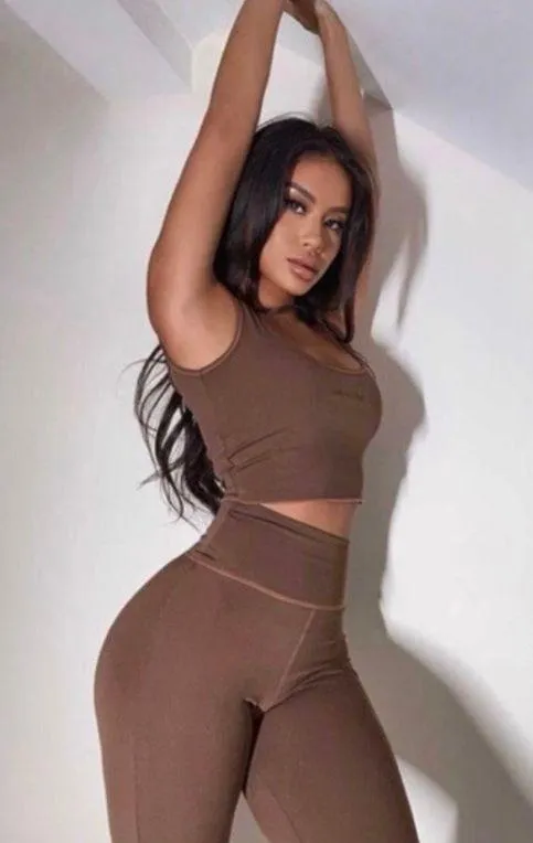 Brown Ruched Set