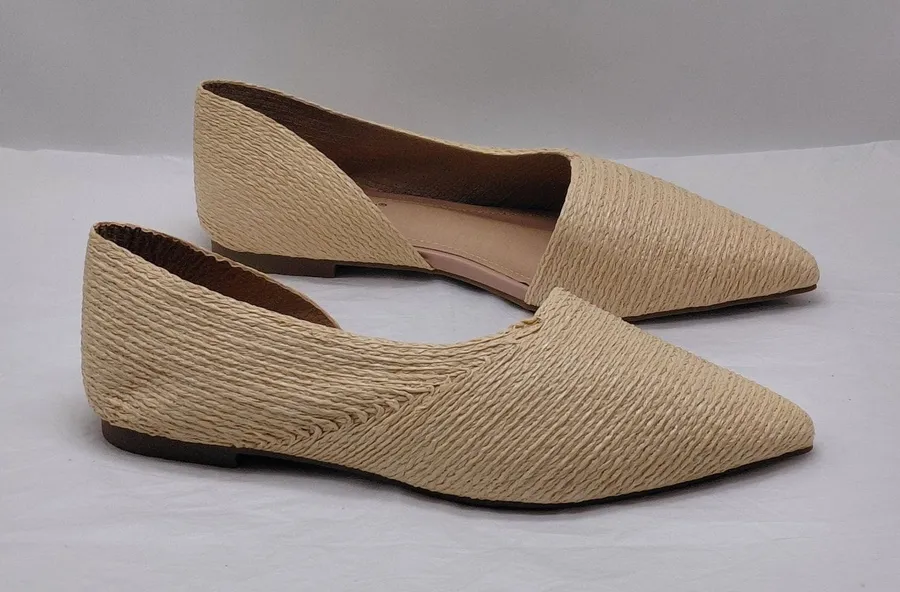 Cape Robbin Womens Raffia D'Orsay Flats Size 8.5 Pointed Toe Slip On Shoes