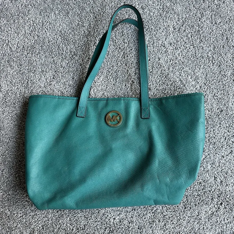 Michael Kors Tote Bag Teal Gold