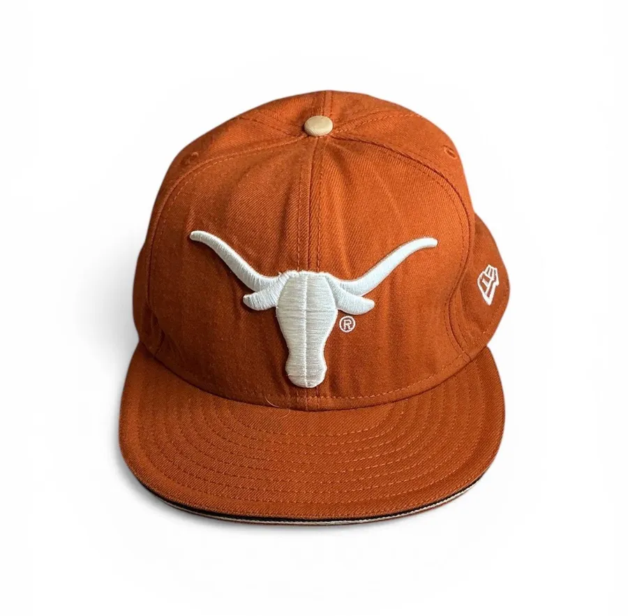 New Era 59FIFTY Texas Longhorns Fitted Hat Size 8 Burnt Orange White Longhorn