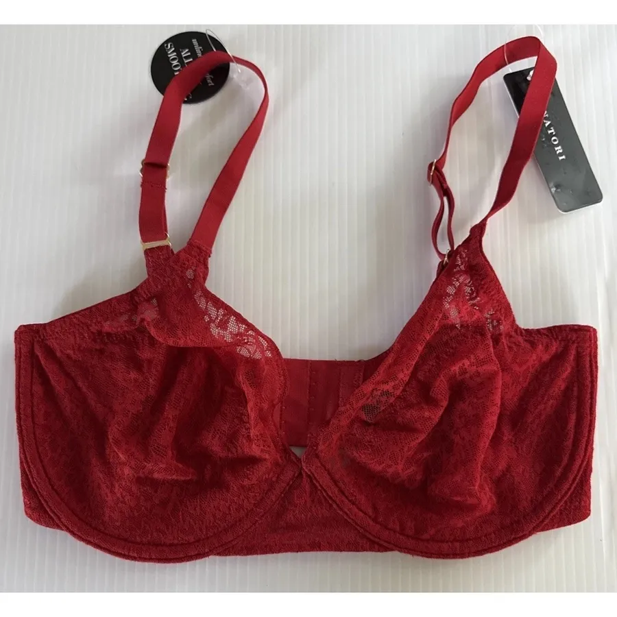 Natori 30G Bra Red Pretty Smooth Seamless Underwire Back Closure 734318 NEW