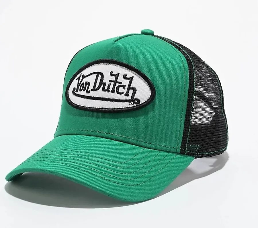 NWT Authentic Von Dutch Green & Black Trucker Hat ~ with authentic hologram!