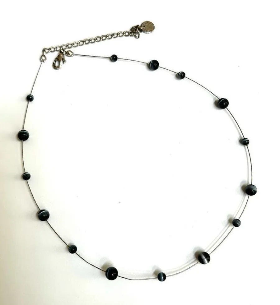Kenneth Cole Gray cats eye floating bead necklace