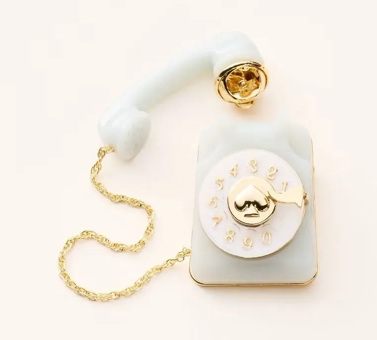Telephone Brooch - kate spade new york x Target Blue/Gold nwt