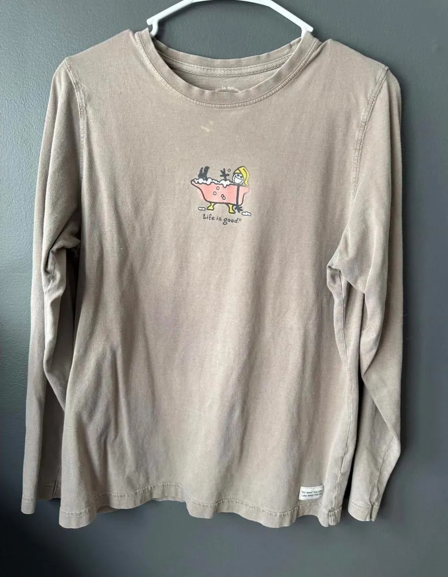Life is Good Women's Long Sleeve Graphic Tee, Medium