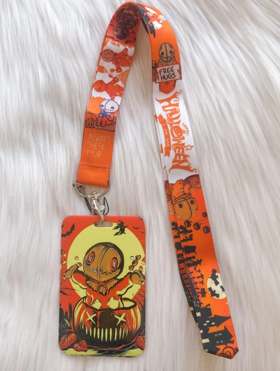 Halloween Trick ‘r treat horror movie lanyard with Id/ card holder Orange
