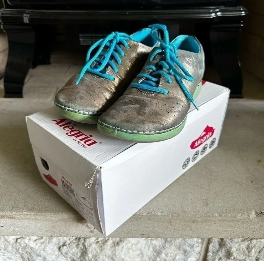 Alegria Essence walking shoe pewter gray blue EU 37, US 7/7.5