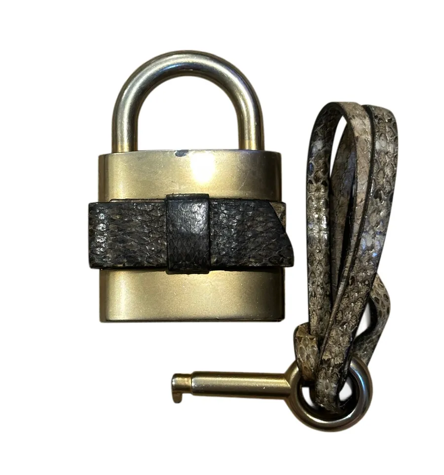 CHLOE Padlock and Key with Snakeskin Leather and Key Cord