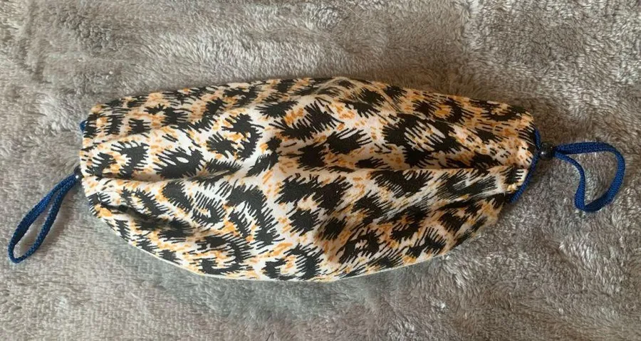 Handmade Fabric Face Mask Cheetah Leopard Print Black