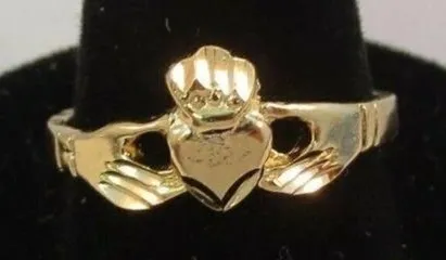 (Size 13) 14KT Gold EP Claddagh Irish Celtic Wedding Ring