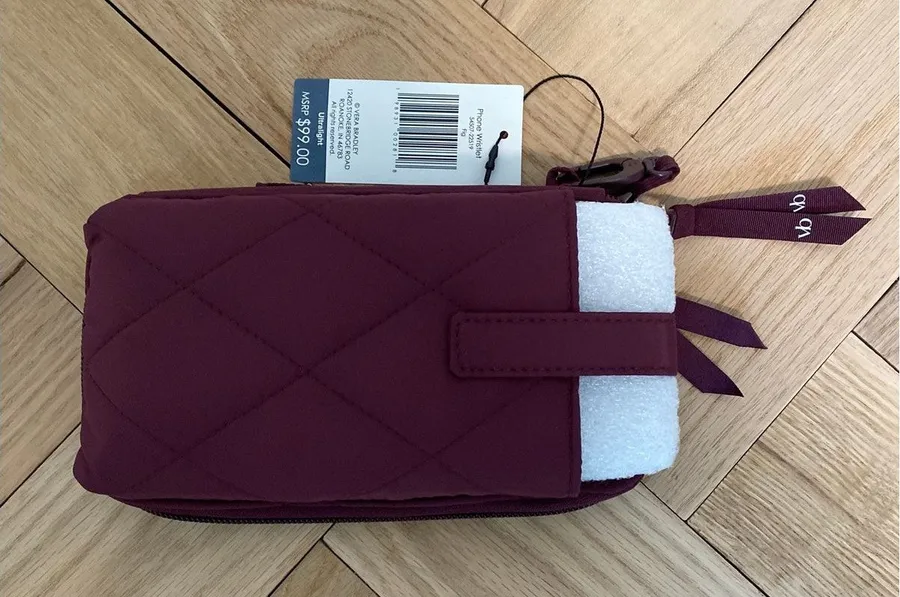New Vera Bradley Quilted Phone Wristlet Fig $99 MSRP