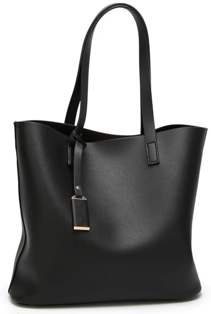 Amazon Retro Style Flexible Microfiber Leather Shoulder Bag, Black, EUC