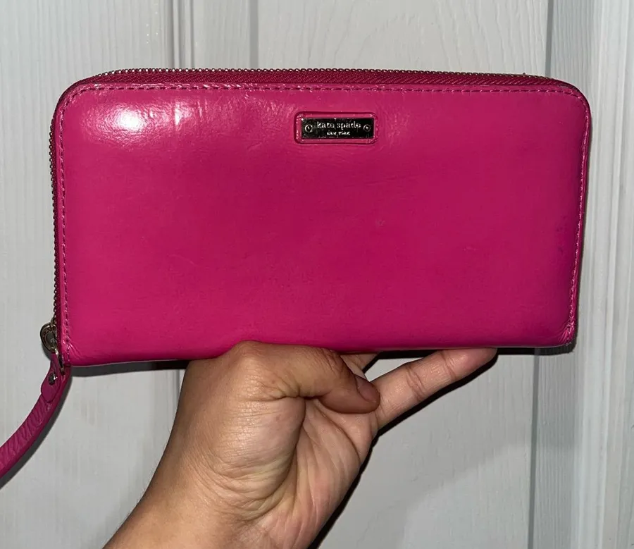 kate spade Bright Pink Zip Around Wallet